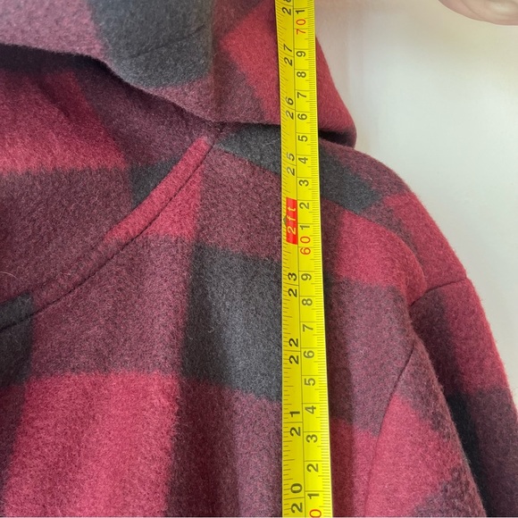 Country Liberty Hoodie XS Red Black Buffalo Plaid Fleece Pullover Unisex Cozy - Picture 7 of 13